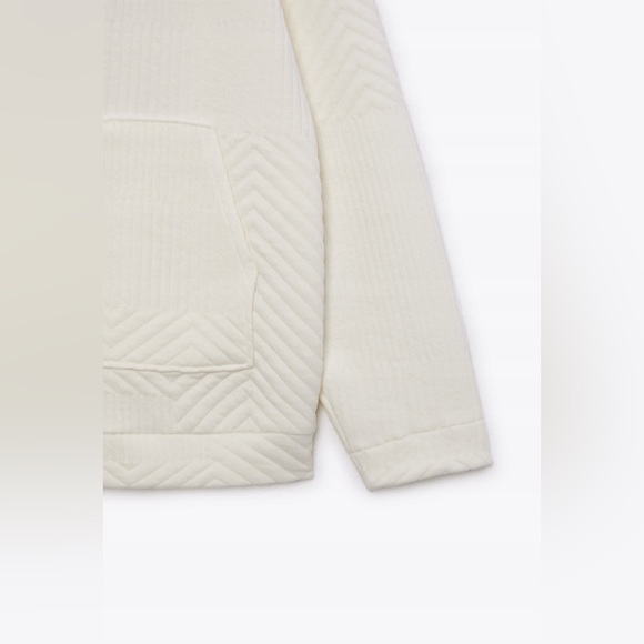 Zara jacket coat bomber overcoat cream ribbed casual fall lightweight - Picture 8 of 10